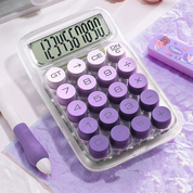 Calculadora transparente con teclas redondas