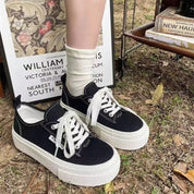 Sneakers de tela con plataforma