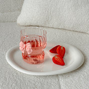 Vaso de vidrio clear con moño