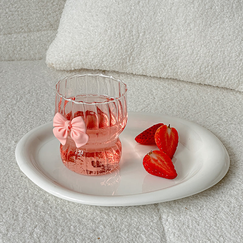 Vaso de vidrio clear con moño