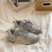 Tenis plateados chunky para mujer
