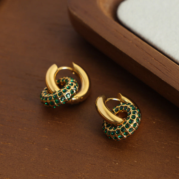 Argollas dobles con pedrería