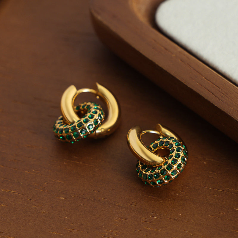 Argollas dobles con pedrería