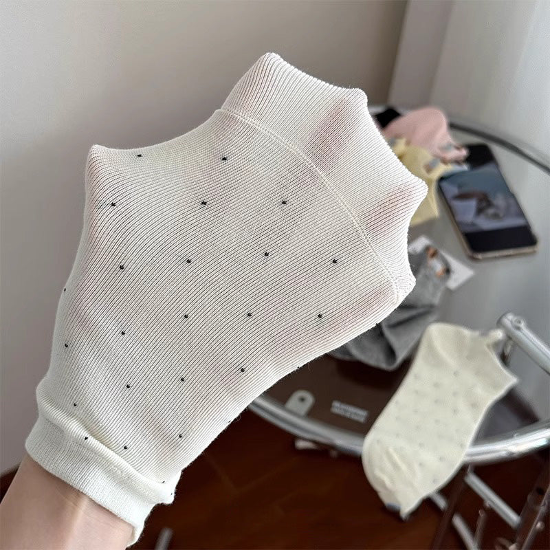 Calcetas tobilleras con bordado de perrito - Dressygt