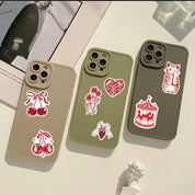 Set de 50 stickers estilo vintage rojos