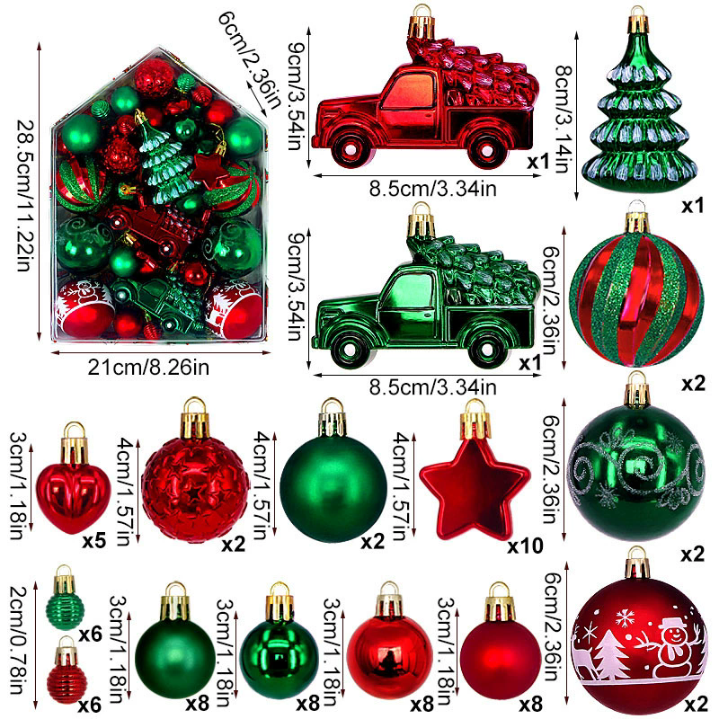 Set de esferas y adornos navideños