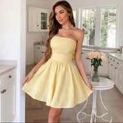 Vestido corto strapless - Dressygt