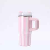 Termo pequeño de acero inoxidable con lineas