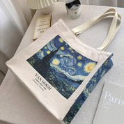 Bolso tote de lona con estampado Van Gogh