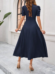 Vestido classy con mangas fruncidas - Dressygt