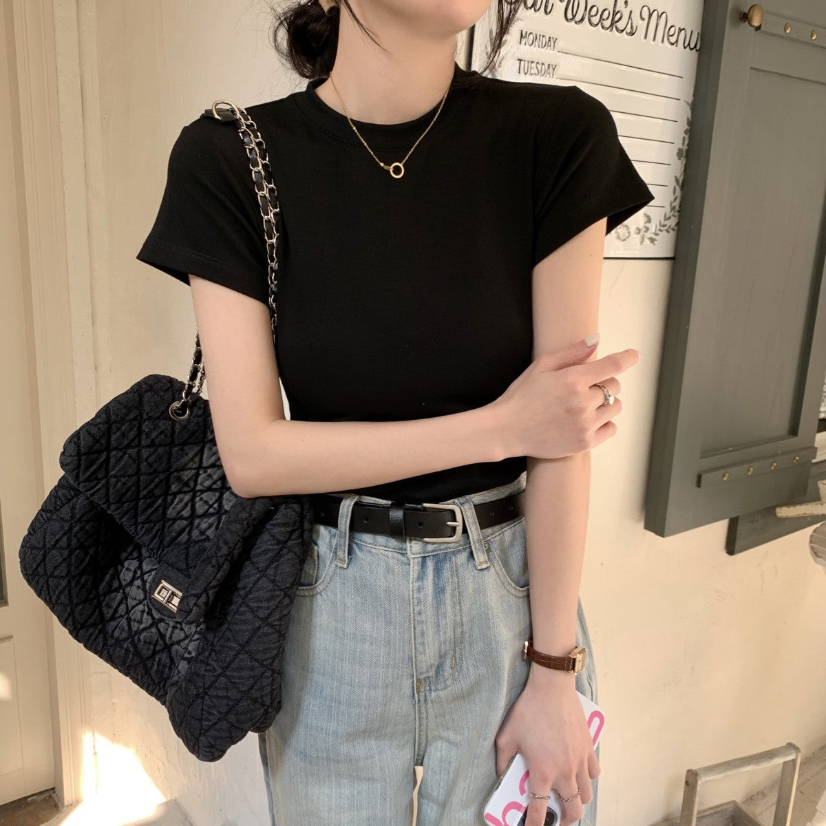 Blusa básica de cuello redondo - Dressygt