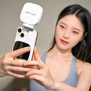 Luz selfie LED con espejo y rotación 360°