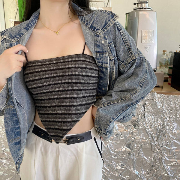 Crop top de líneas