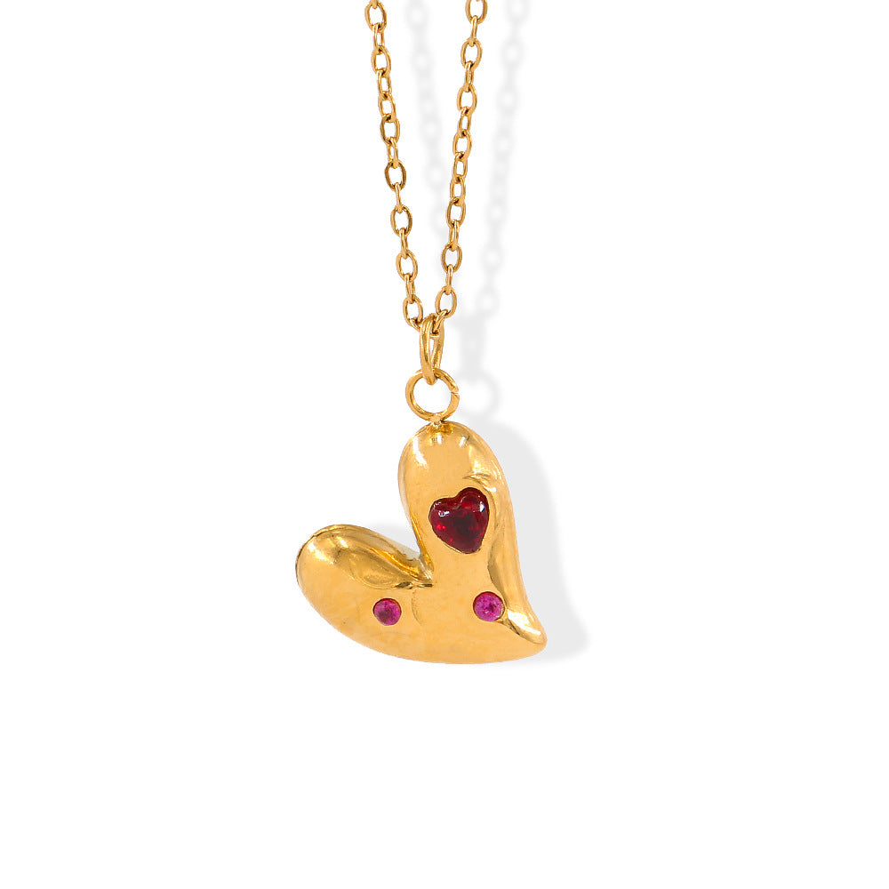 Collar dorado con dije de corazòn