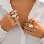 Set de 5 anillos perla - Dressygt