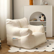 Sillón puff de felpa acolchado