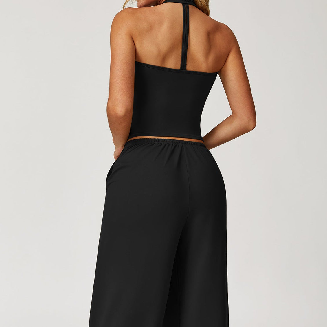 Conjunto halter casual con pantalón recto - Dressygt