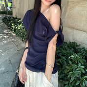 Blusa holgada con hombro caído - Dressygt