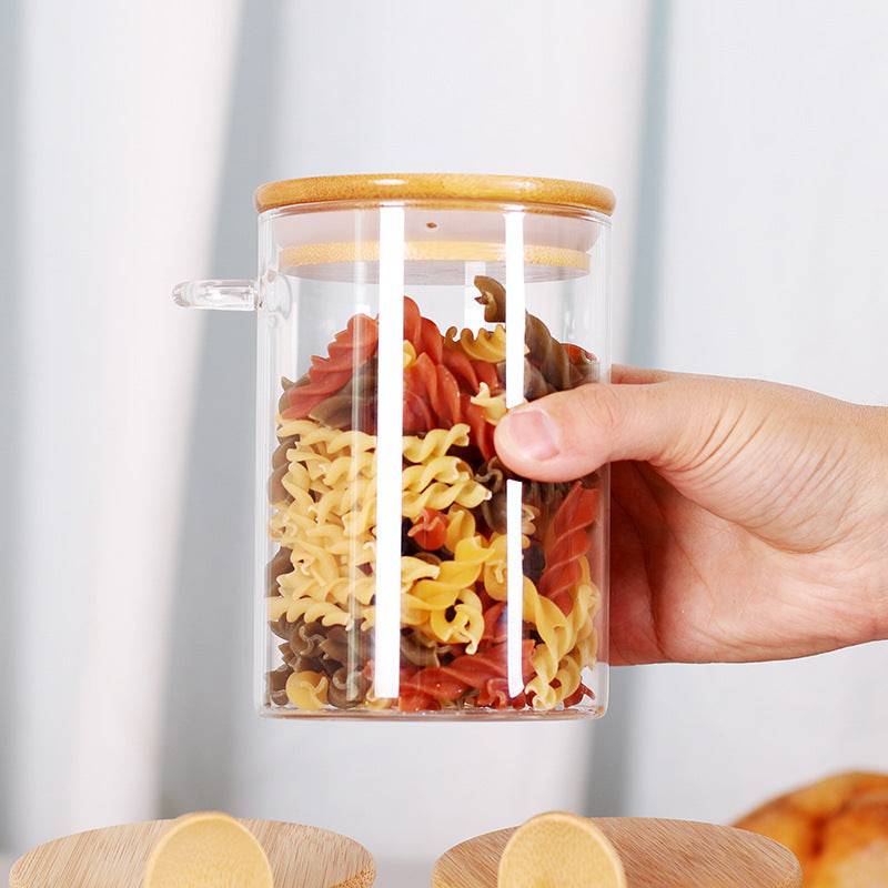 Mug de vidrio y tapa de bamboo de 10cmx10cm - Dressygt