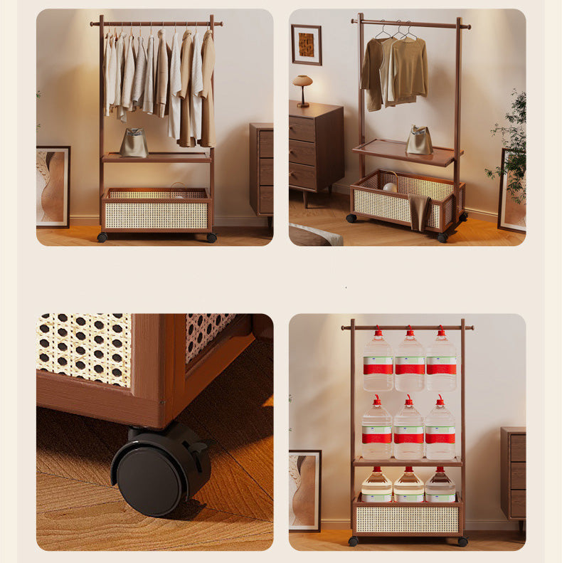 Perchero organizador con cesta