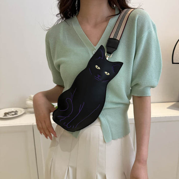 Bolsa cruzada con diseño de gato