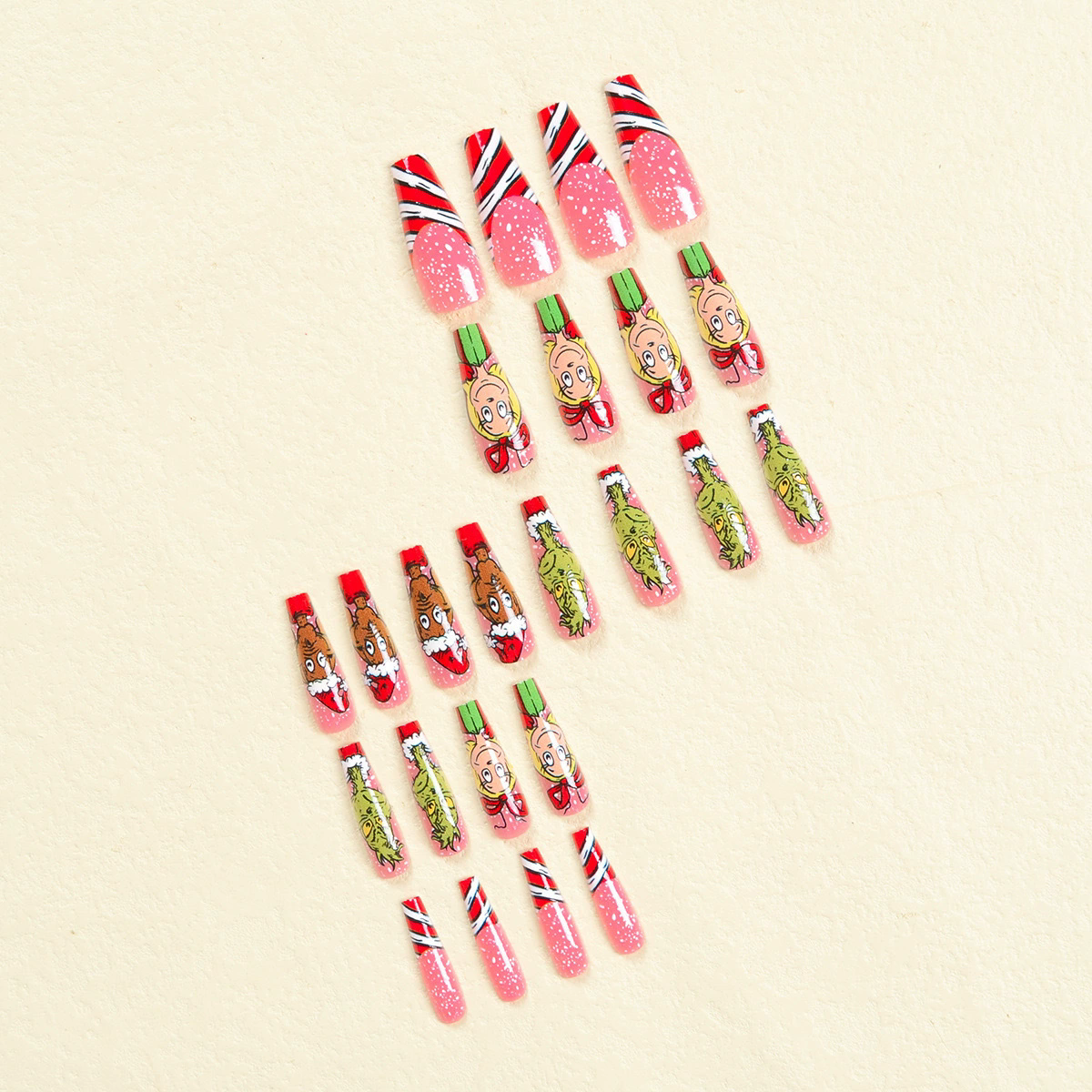 Uñas postizas navideñas Grinch - Dressygt