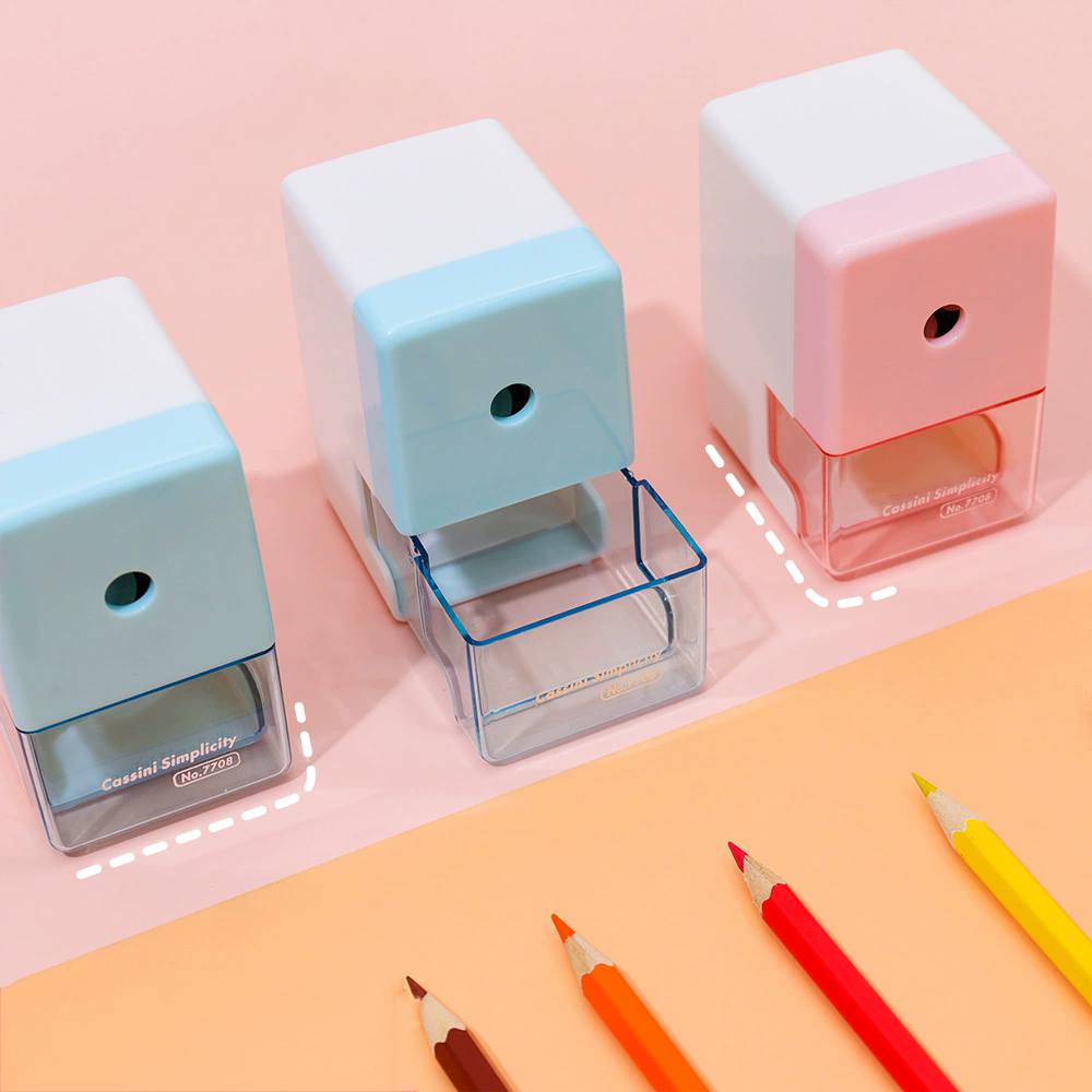 Sacapuntas de manivela con depósito