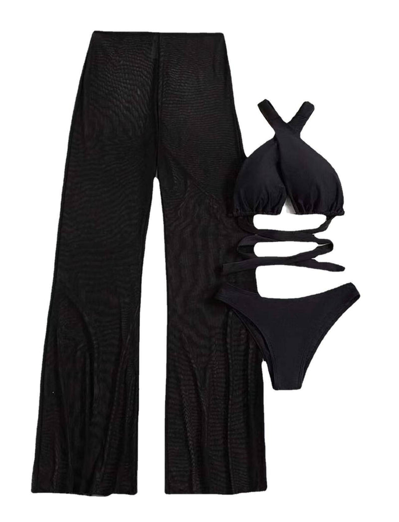 Traje de baño de tres piezas