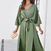Vestido estilo boho con escote v - Dressygt