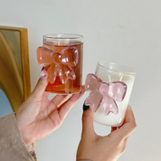Vaso coquette con moño rosa