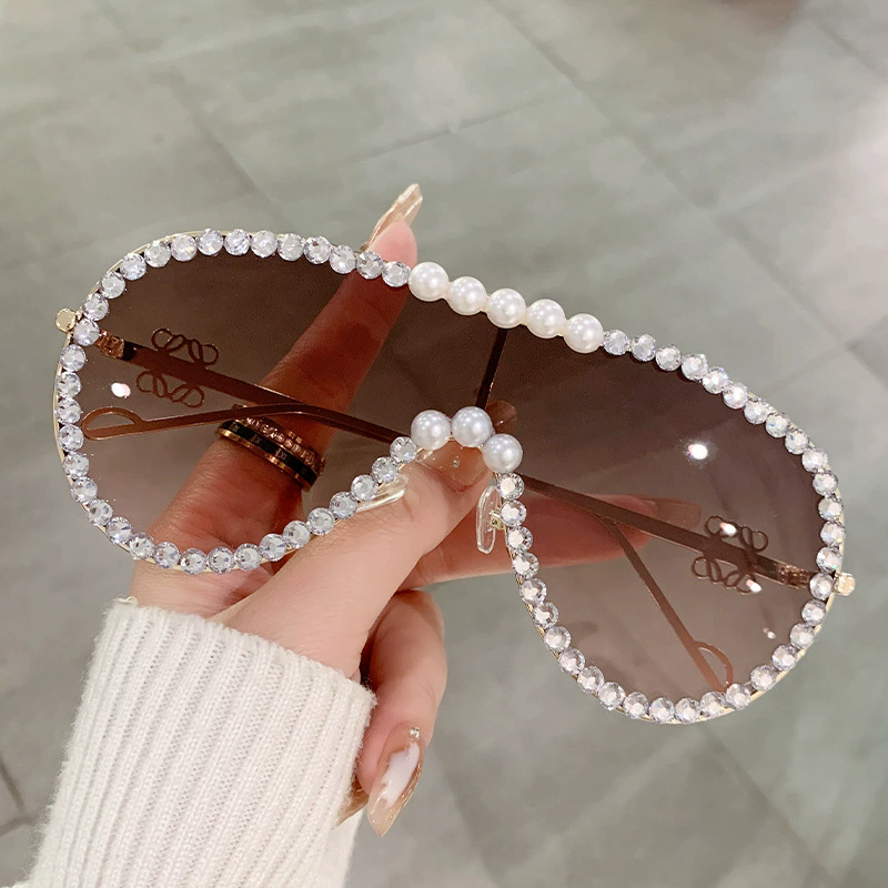 Lentes grandes con perlas decorativas - Dressygt