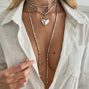 Collar largo ajustable con dije de corazón - Dressygt