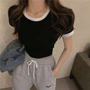 Blusa crop de cuello redondo - Dressygt