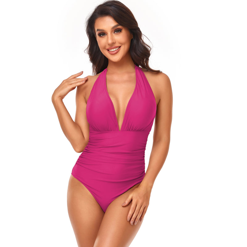 Traje de baño liso de una pieza