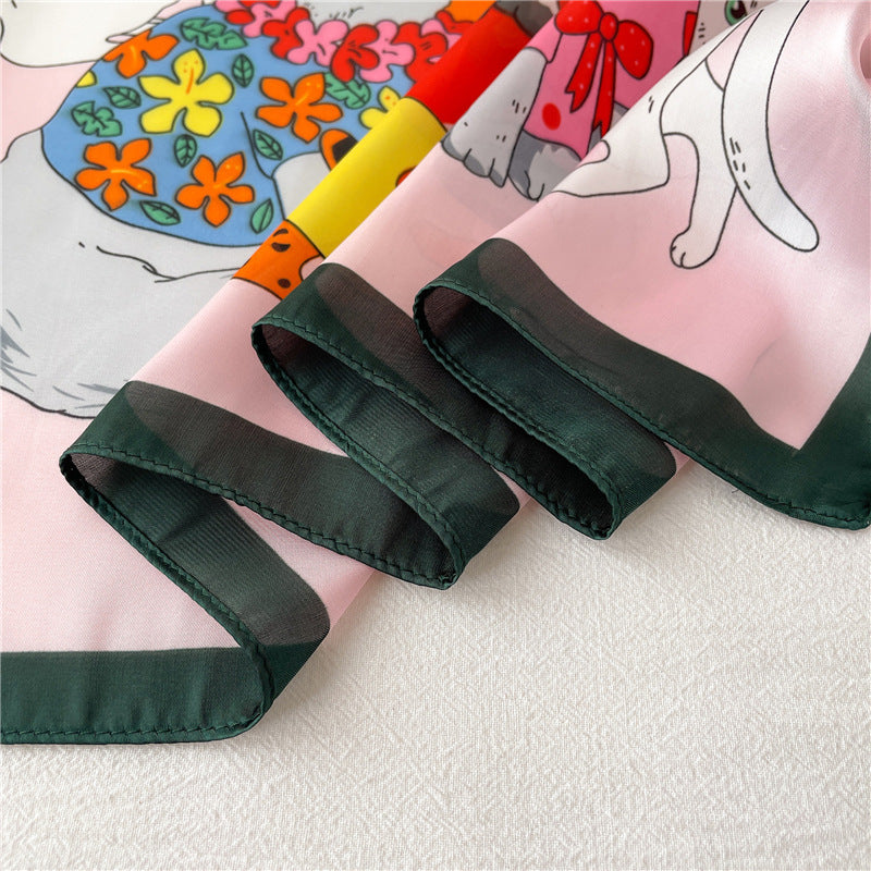 Pañuelo con print de gatitos