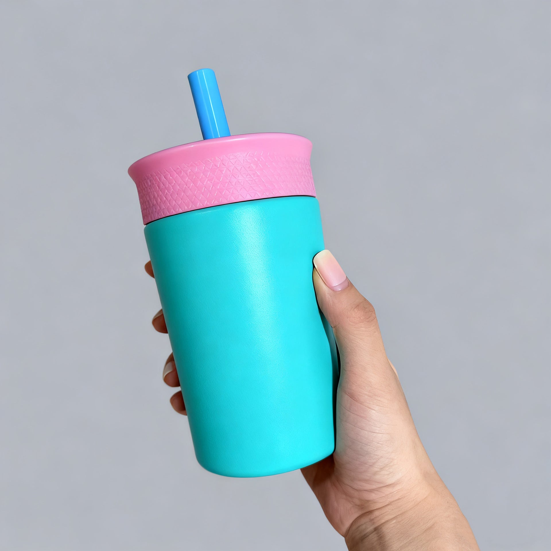 Mini tumbler de acero inoxidable con pajilla
