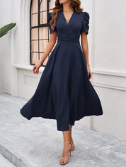 Vestido classy con mangas fruncidas - Dressygt