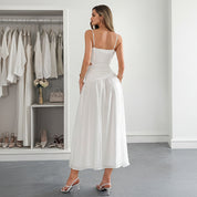 Vestido midi semi casual con escote V - Dressygt