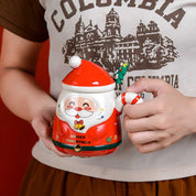 Taza navideña Santa Claus con tapa