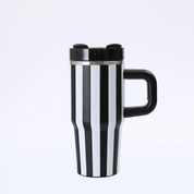 Termo pequeño de acero inoxidable con lineas