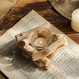 Candelero con diseño de fogata