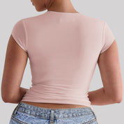 Blusa básica escote cuadrado - Dressygt