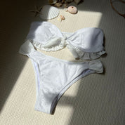 Traje de baño strapless blanco