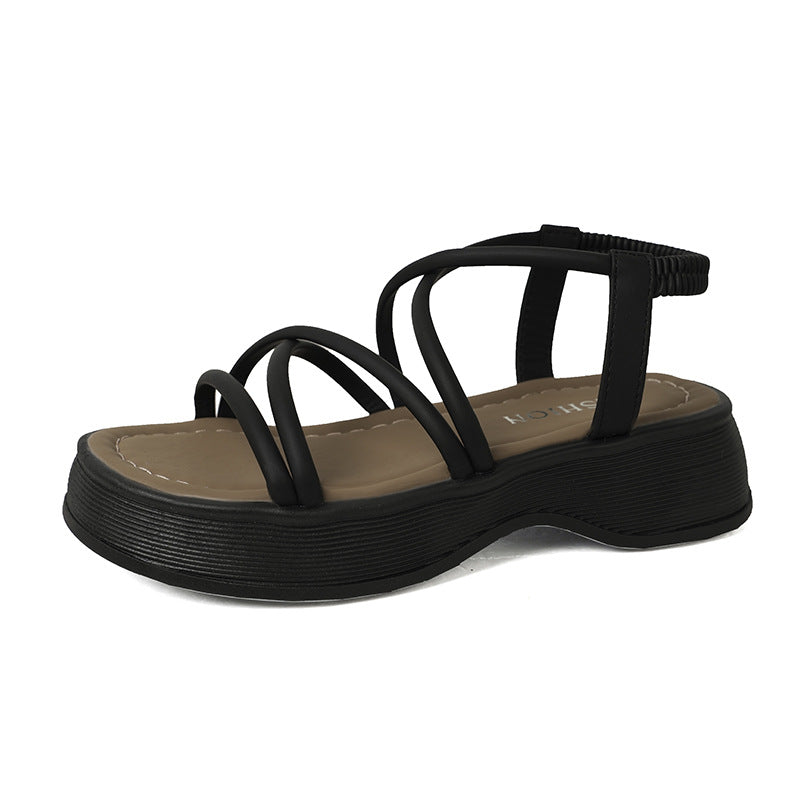 Sandalias de tiras cruzadas para dama