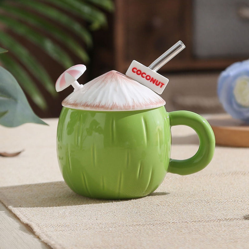 Taza con diseño de coco