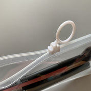 Cosmetiquera plástica transparente con zipper