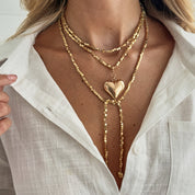 Collar largo ajustable con dije de corazón - Dressygt