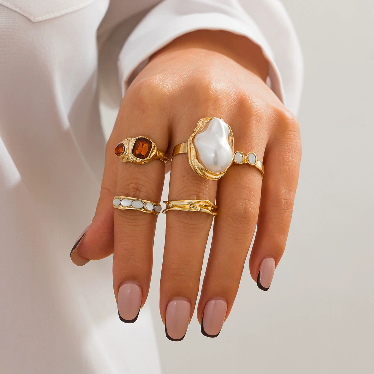 Set de 5 anillos perla - Dressygt