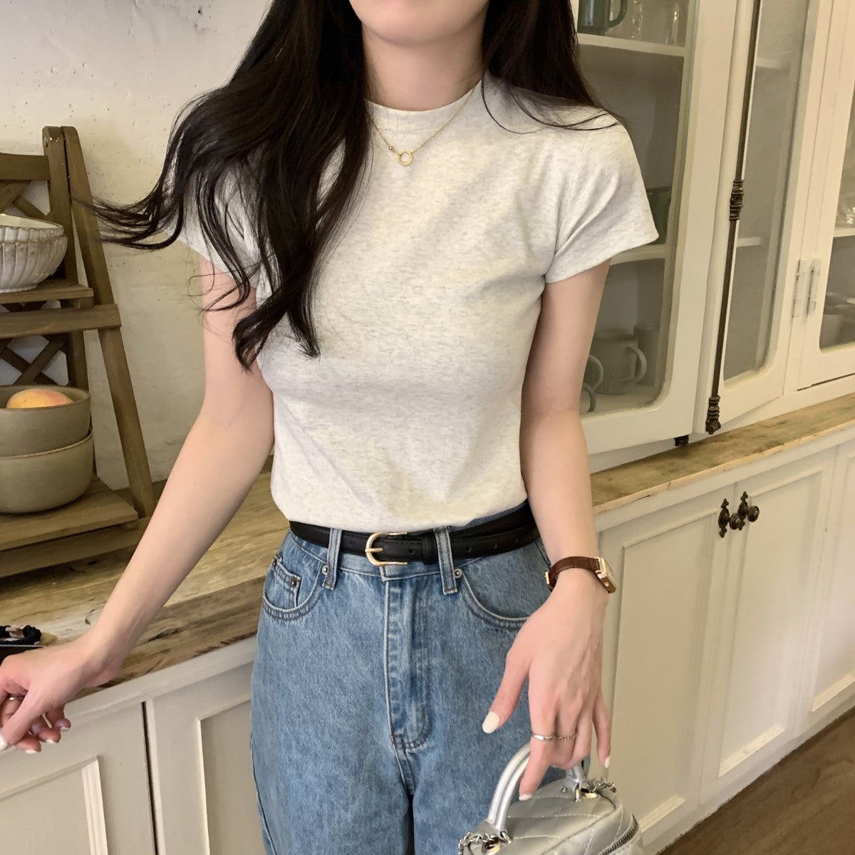 Blusa básica de cuello redondo - Dressygt