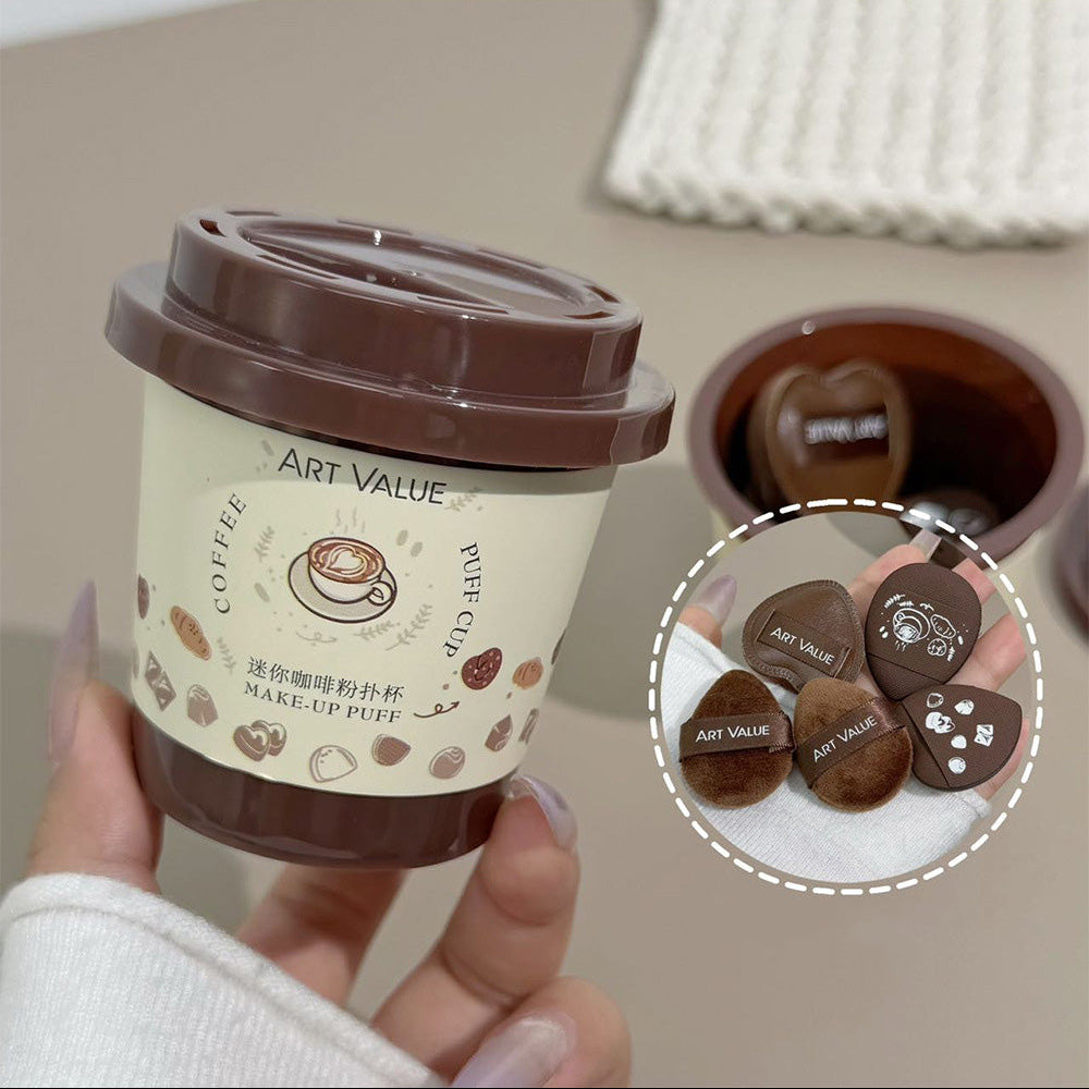 Set de mini esponjas de maquillaje con estuche tipo café - Dressygt